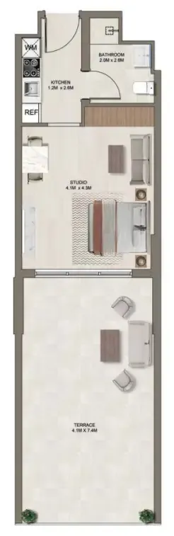 0 bedroom Apartments floor plan at Ghaff Land Residence