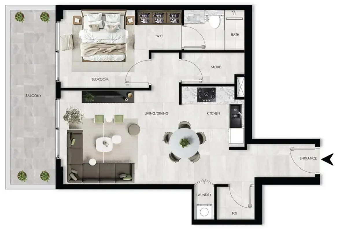 1 bedroom Apartments floor plan at The Willows Residences