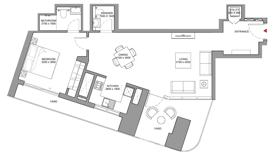 1 bedroom Apartments floor plan at Skyscape