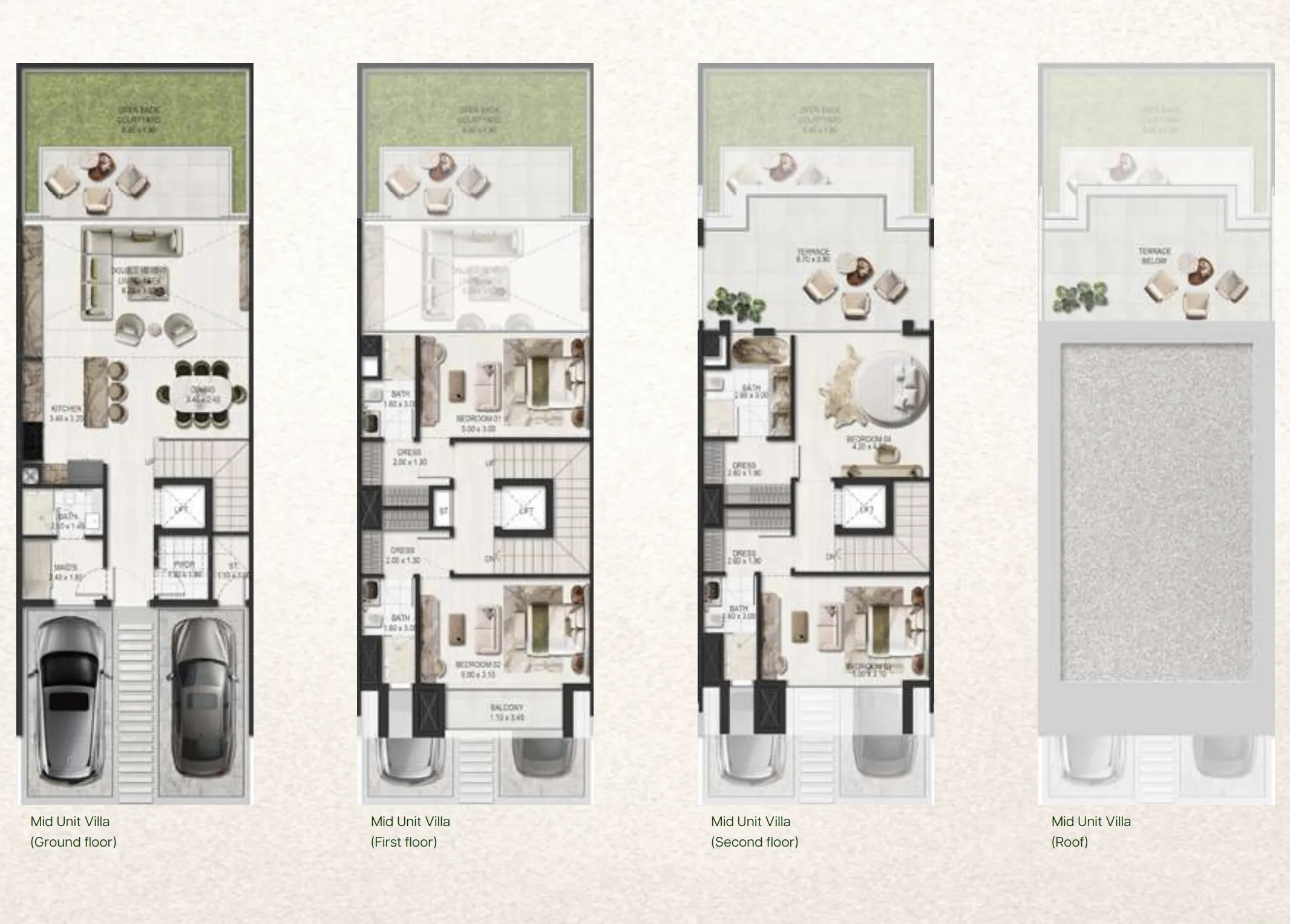 4 bedroom Villa floor plan at Tilal Binghatti