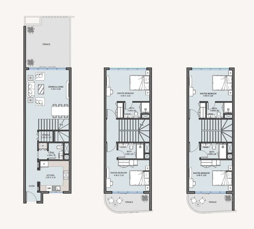 4 bedroom Townhouse floor plan at Baia