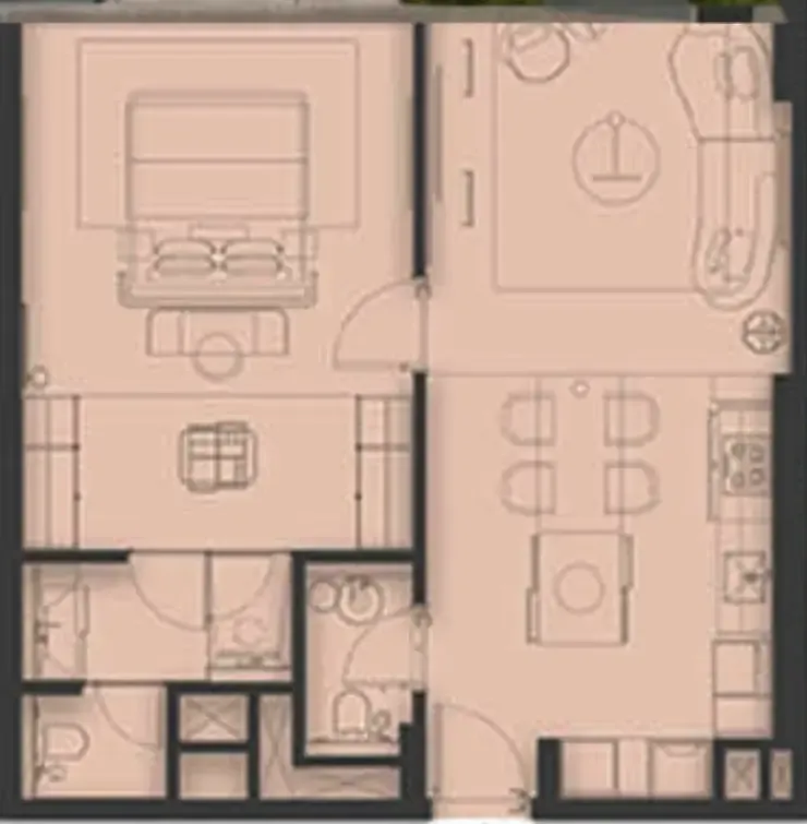 1 bedroom Apartments floor plan at Sea Cliff by Imtiaz