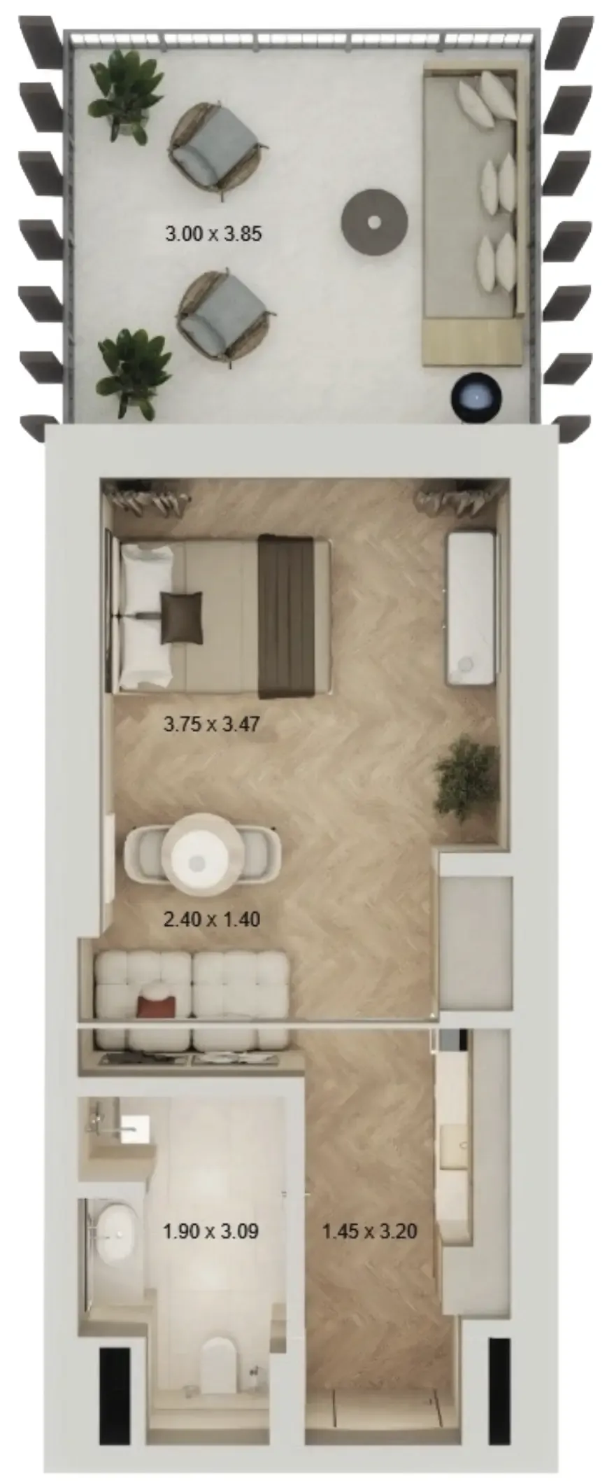 0 bedroom Apartments floor plan at Arisha Terraces