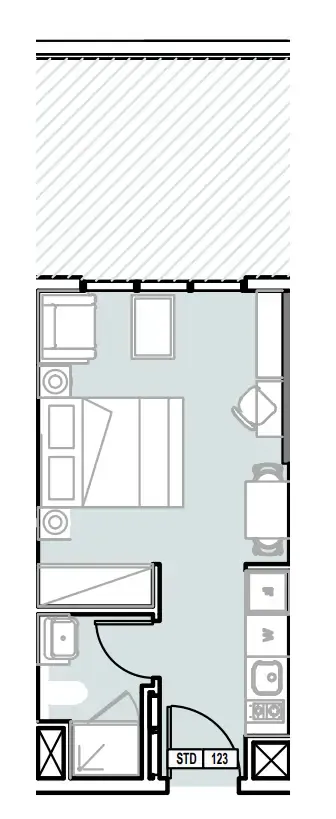 0 bedroom Apartments floor plan at Verdana III