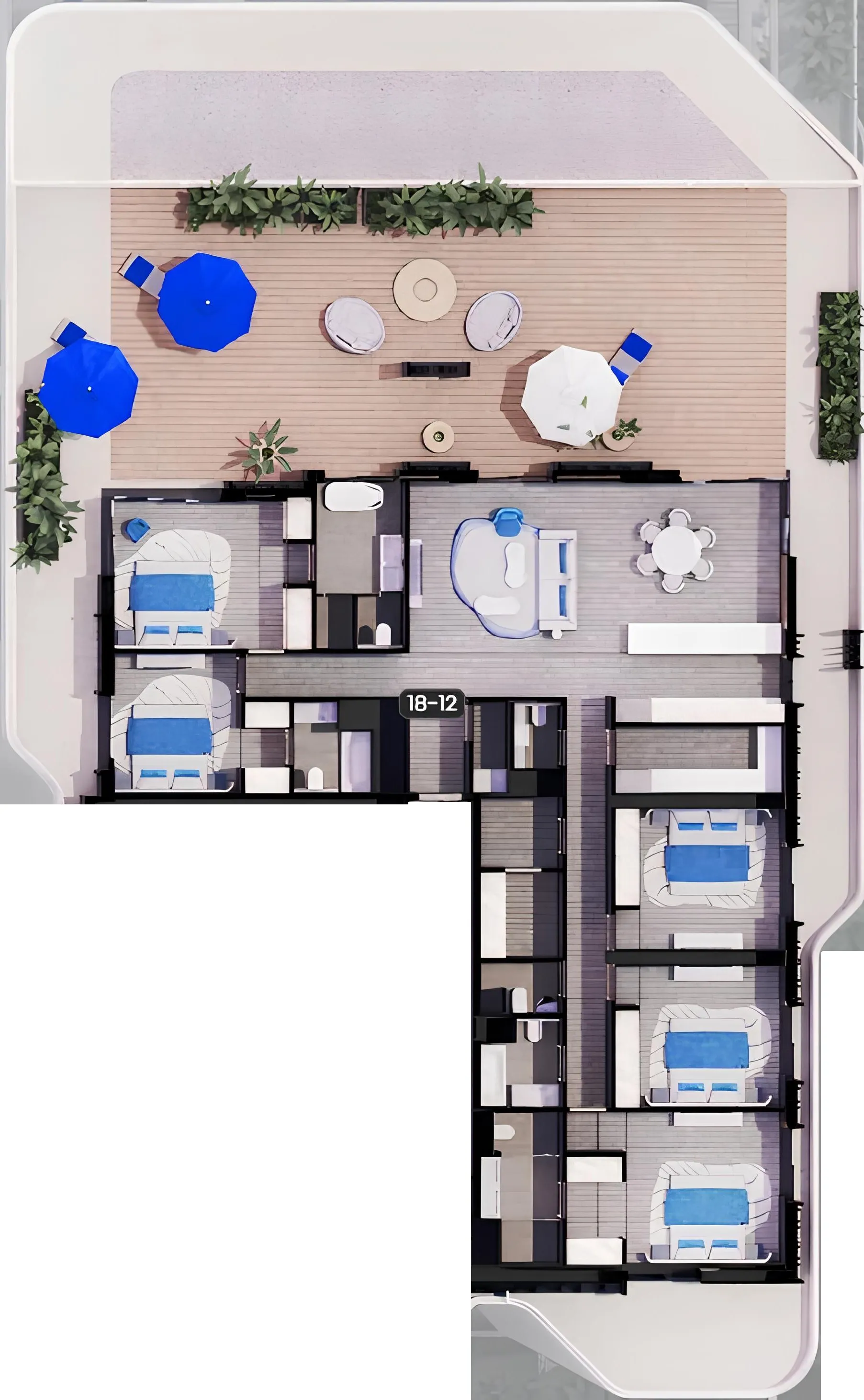 5.5 bedroom Apartments floor plan at Nikki Beach Residences
