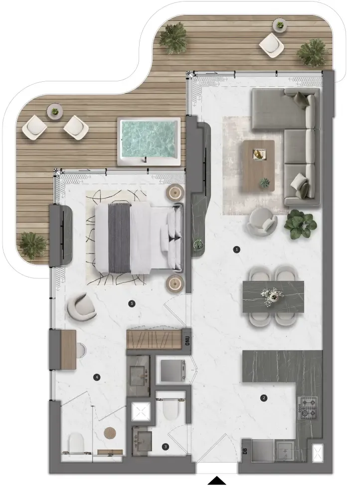 1 bedroom Apartments floor plan at Bond Living