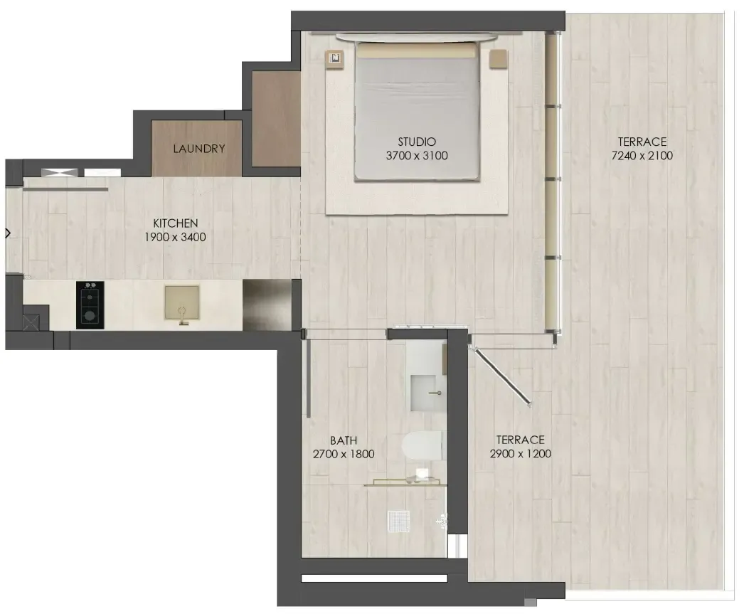 0 bedroom Apartments floor plan at JAD 288