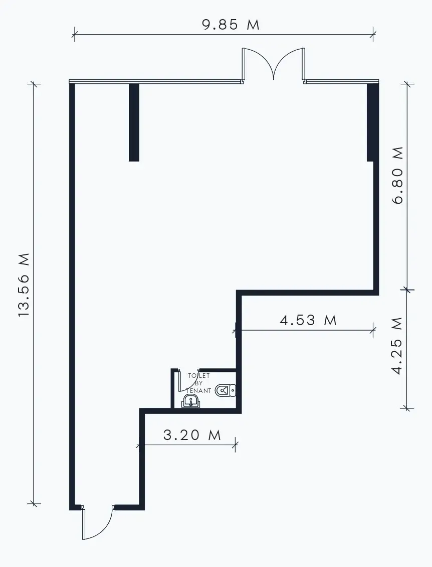  bedroom Retail floor plan at Riviera Azure