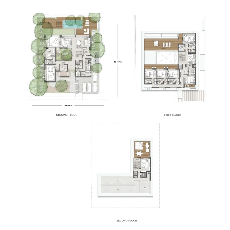 6.5 bedroom Villa floor plan at Sha Residence Emirates