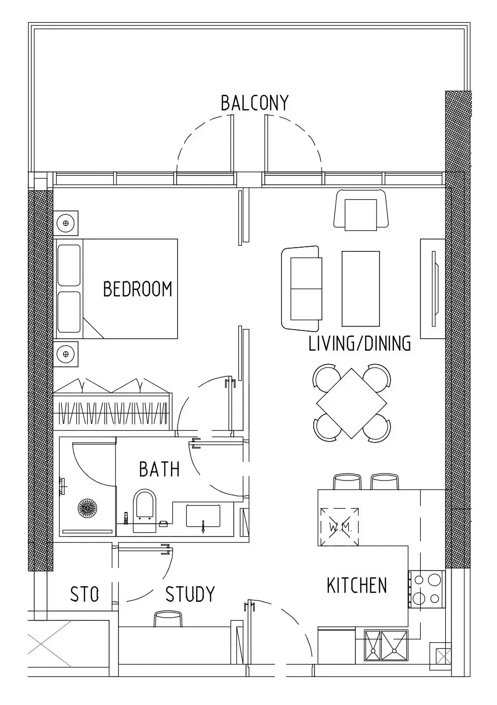 1 bedroom Apartments floor plan at Damac District