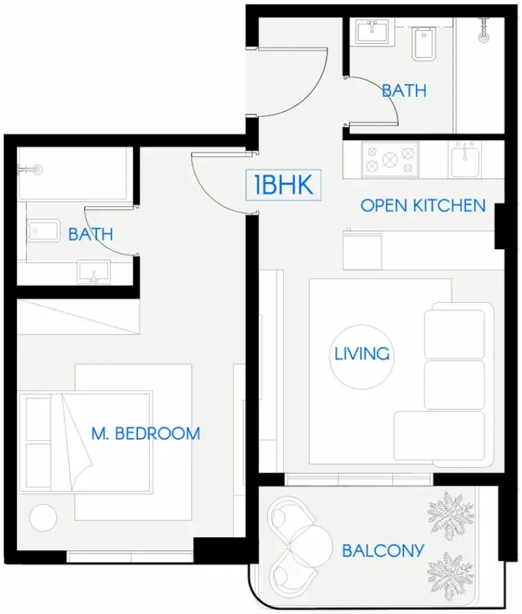 1 bedroom Apartments floor plan at Celestara Residences