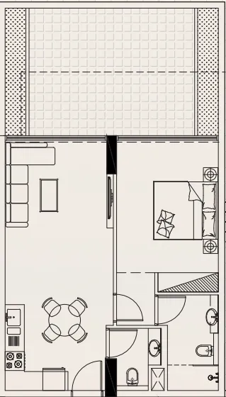 1 bedroom Apartments floor plan at Casa Vista Residence