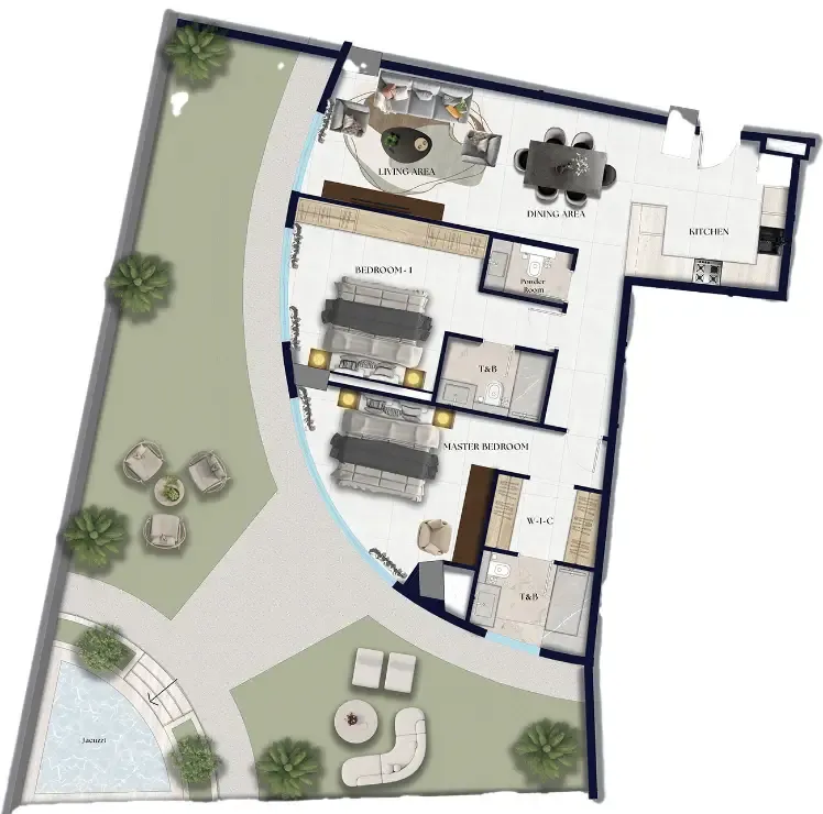 2 bedroom Apartments floor plan at Xenia Residence