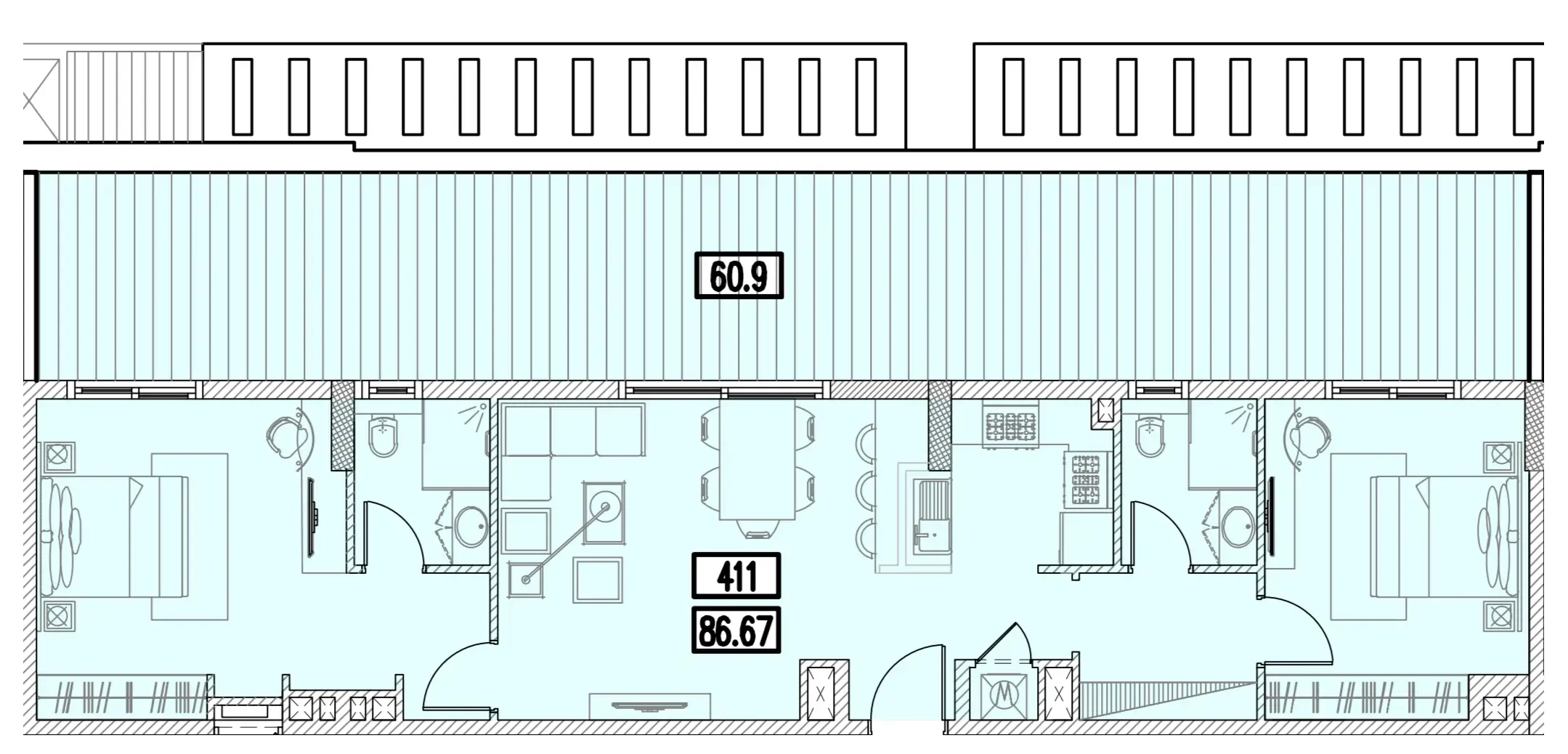 2 bedroom Apartments floor plan at Izzzi.LifeMINT