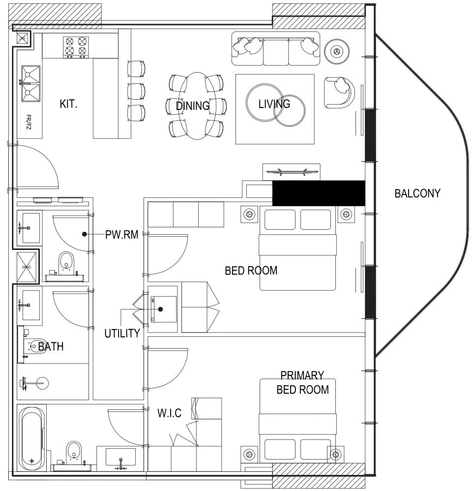 2 bedroom Apartments floor plan at Parkway by Prestige One