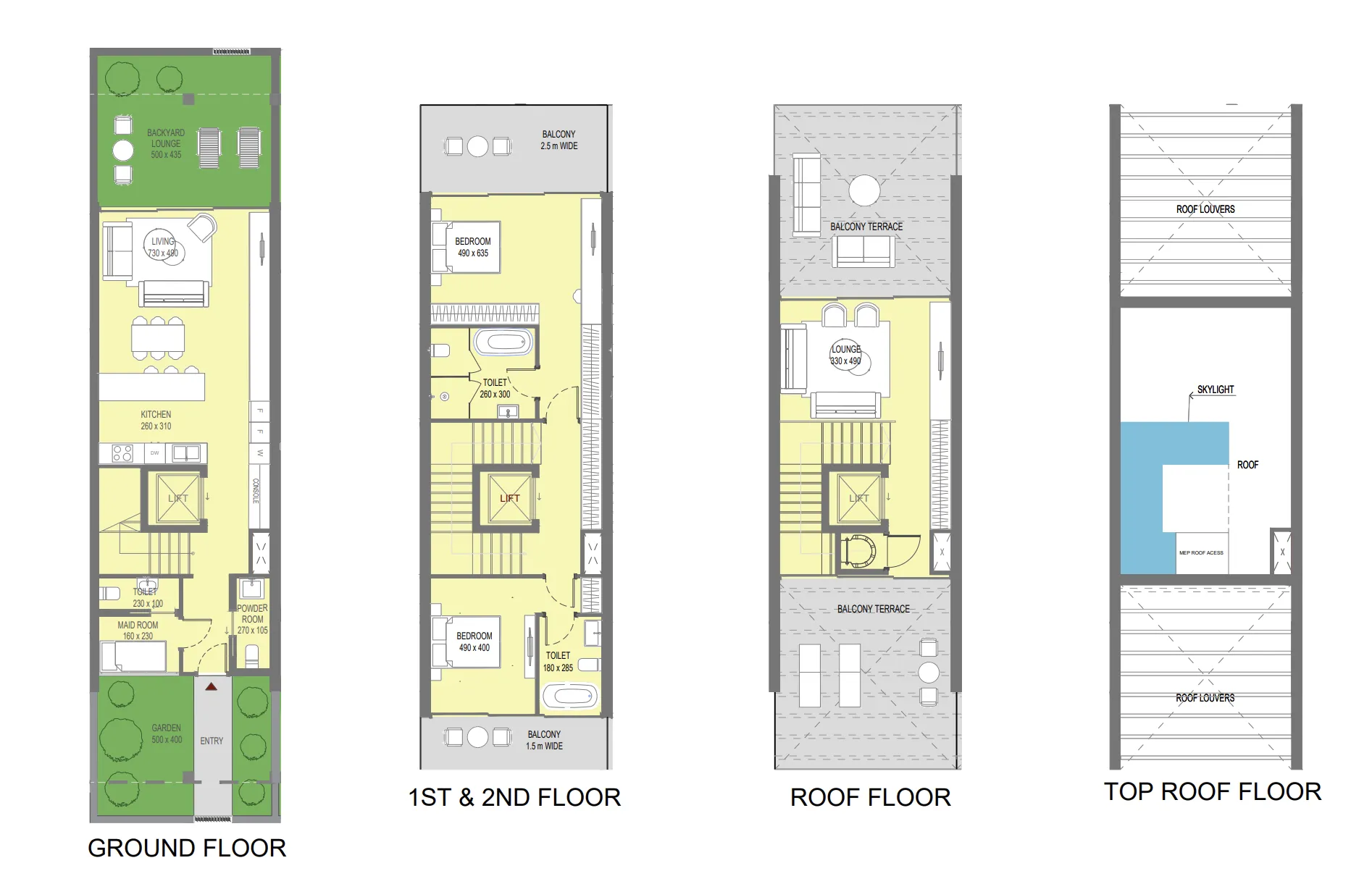 4 bedroom Townhouse floor plan at Sensi