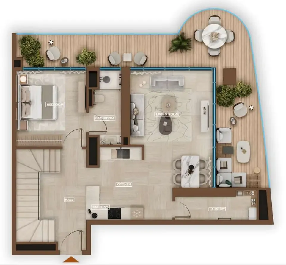 3 bedroom Apartments floor plan at Sky Hills Astra