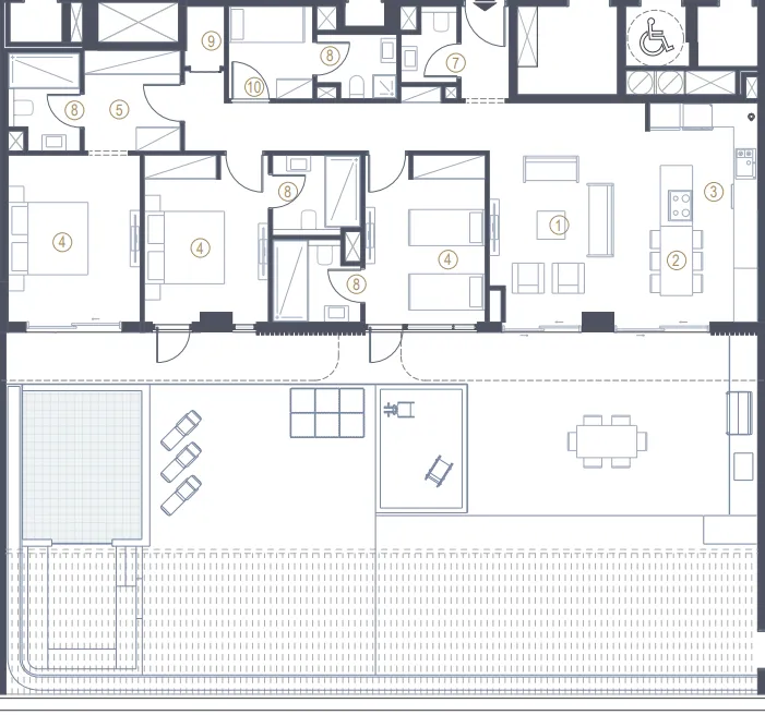 3 bedroom Apartments floor plan at Liora