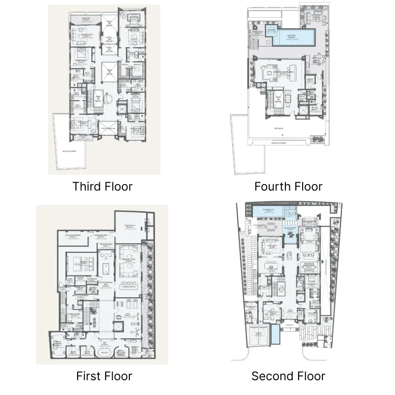 6 bedroom Villa floor plan at Monaco Mansions