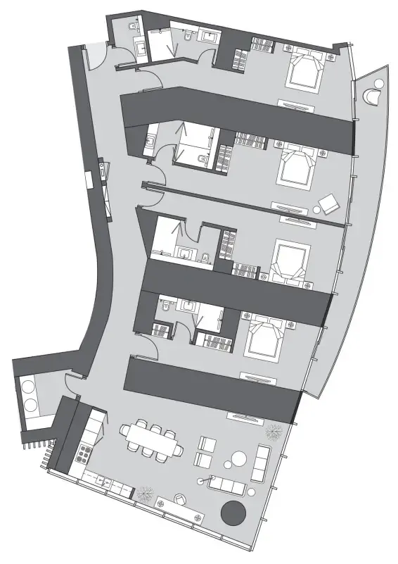 4 bedroom Apartments floor plan at Six Senses Residence