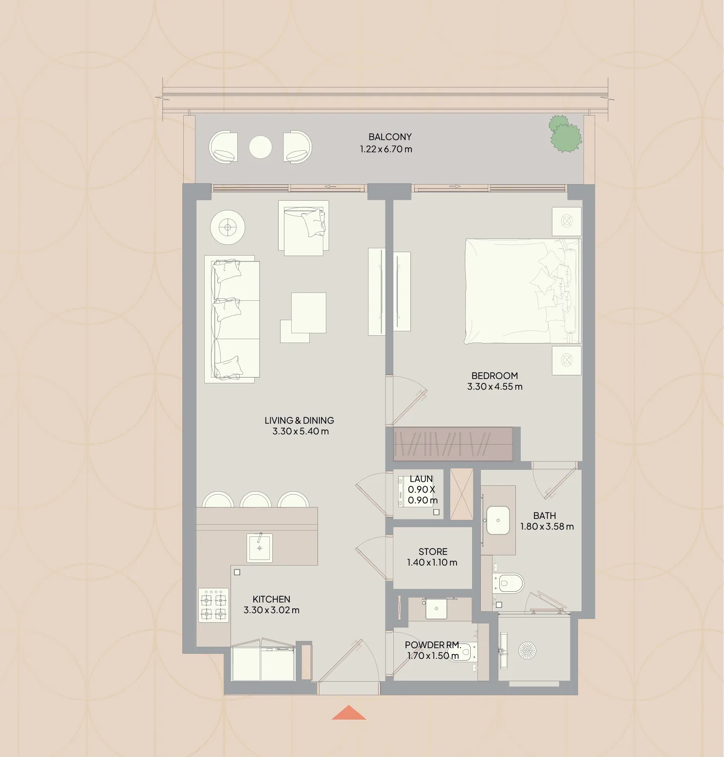 1 bedroom Apartments floor plan at Mayfair Nexus