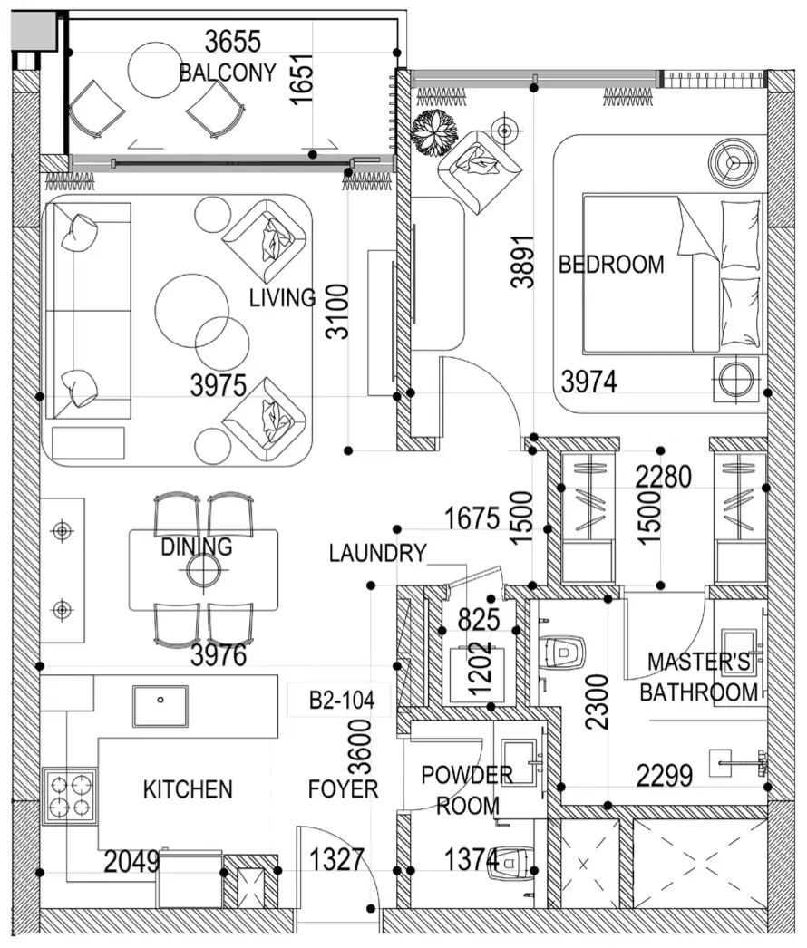 1 bedroom Apartments floor plan at Naseem Al Jurf