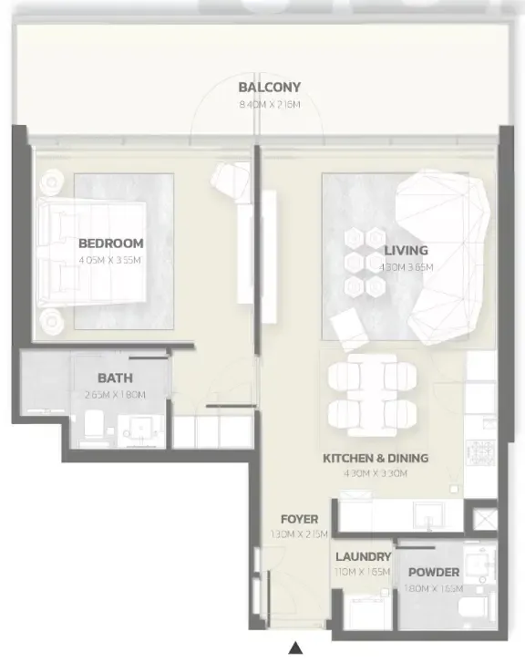 1 bedroom Apartments floor plan at Tonino Lamborghini Residences