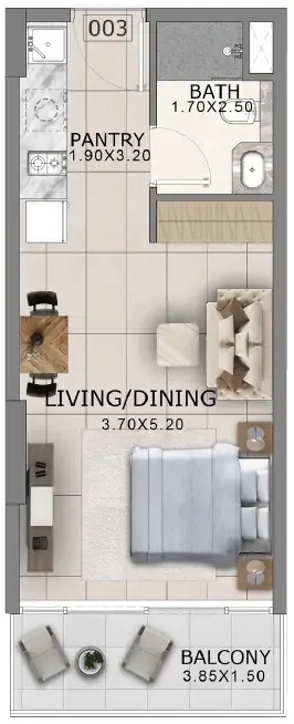 0 bedroom Apartments floor plan at Arlington Park 2