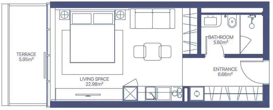 0 bedroom Apartments floor plan at Gianfranco Ferre Residences