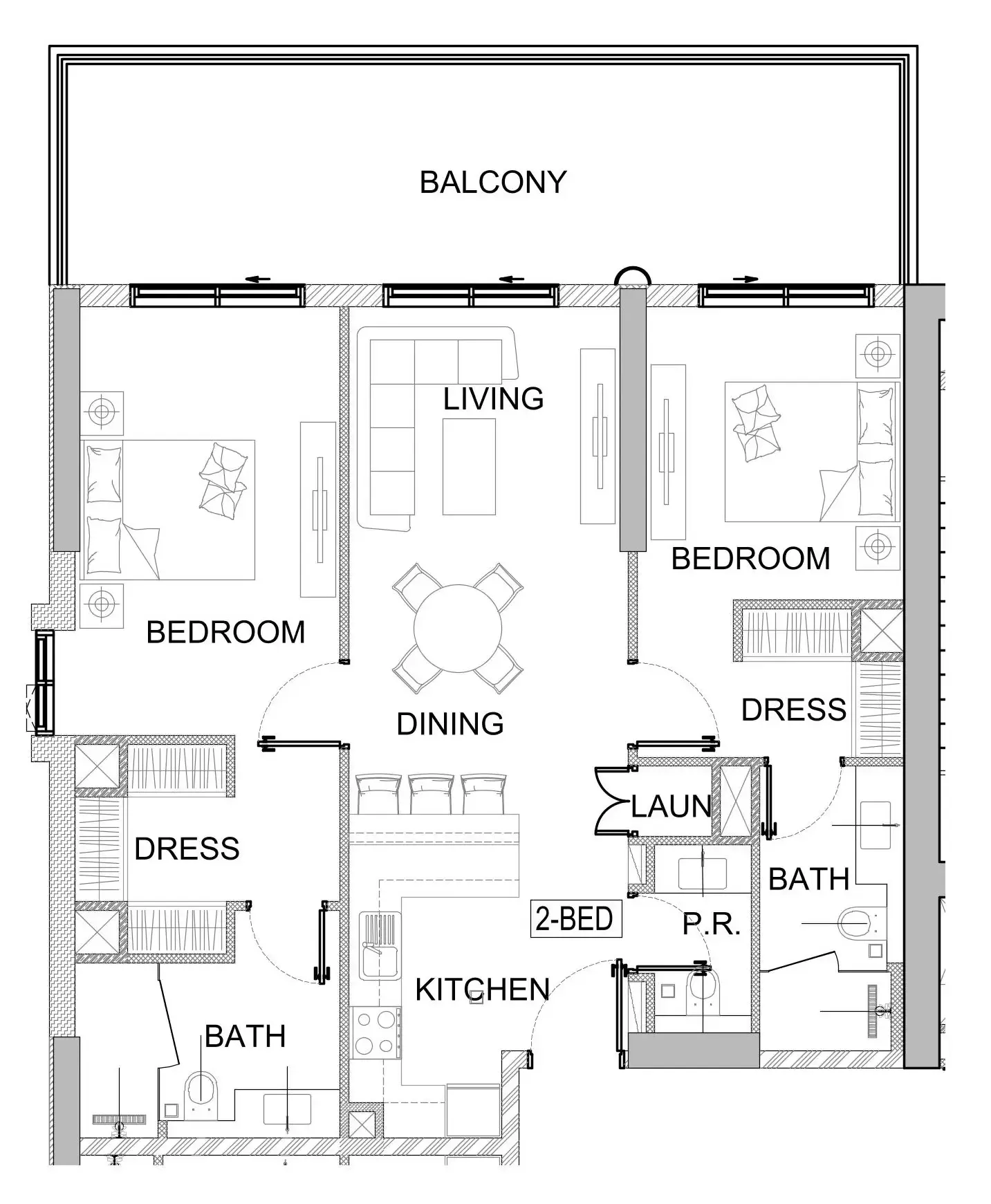 2 bedroom Apartments floor plan at Valencia
