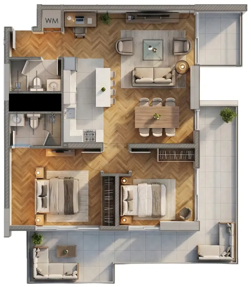 2 bedroom Apartments floor plan at Armas By Zenith