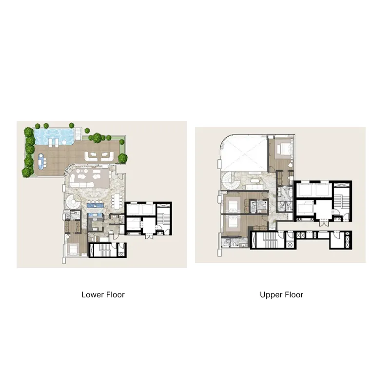 4 bedroom Duplex floor plan at Casa Canal