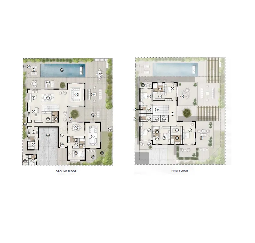 6 bedroom Villa floor plan at Al Naseem Villas by Modon Properties