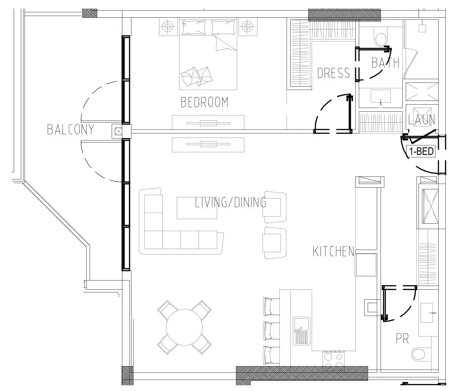 1 bedroom Apartments floor plan at Damac Riverside Views