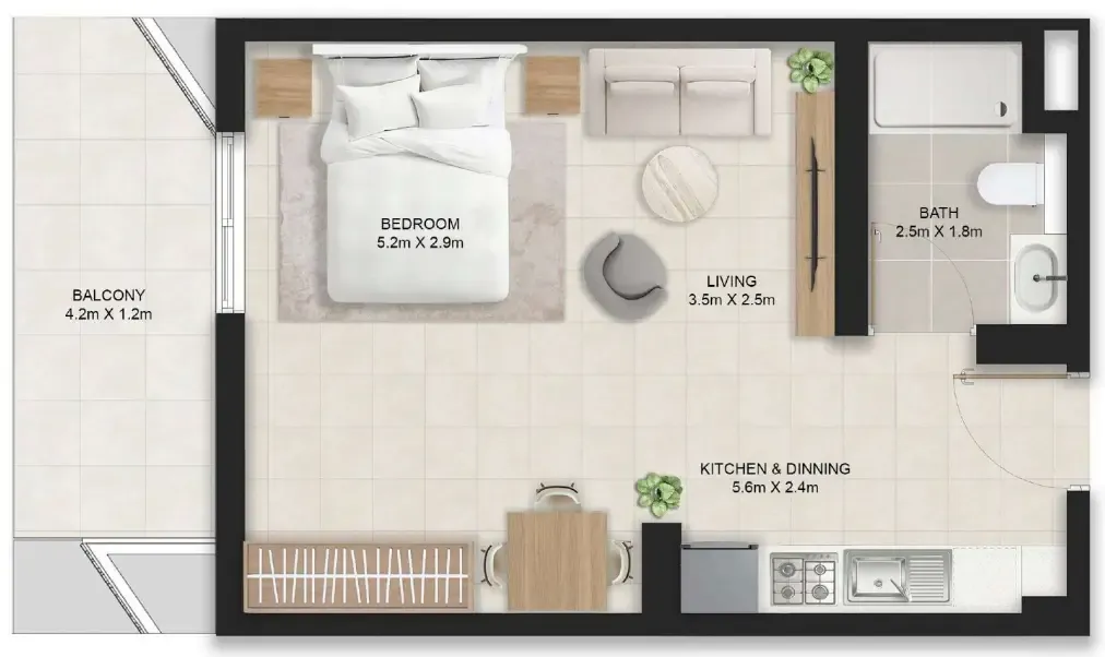 0 bedroom Apartments floor plan at Stellar Axis