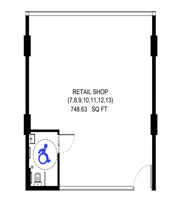  bedroom Retail floor plan at Binghatti Flare