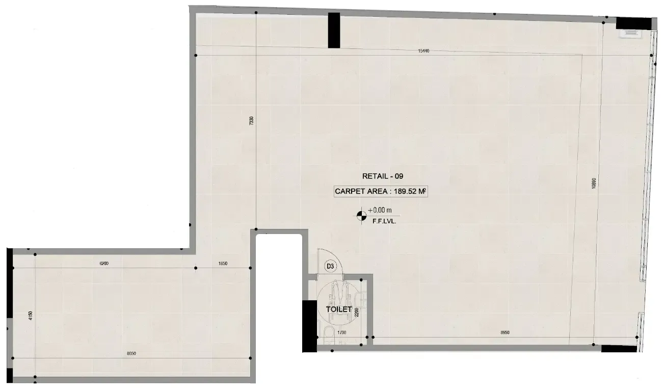  bedroom Retail floor plan at Sky Line by Peace Homes