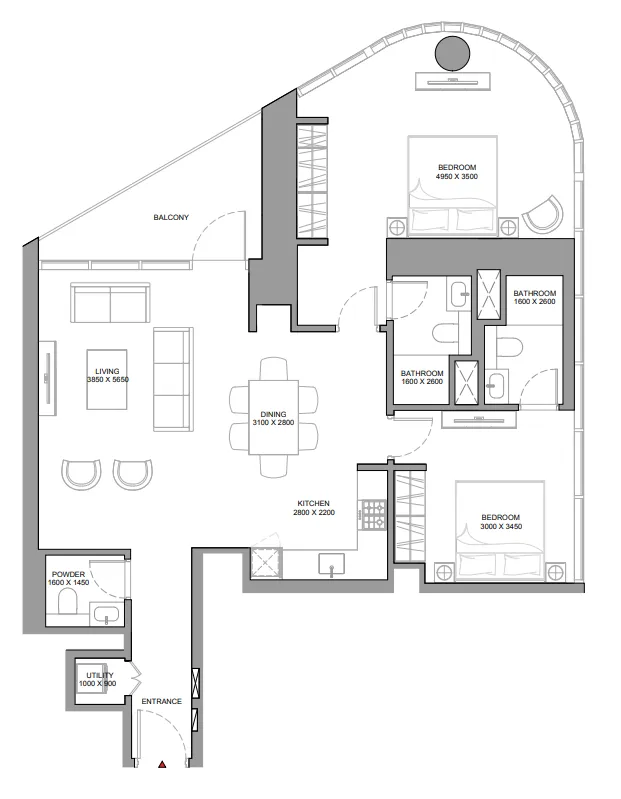 2 bedroom Apartments floor plan at Skyvue Stellar