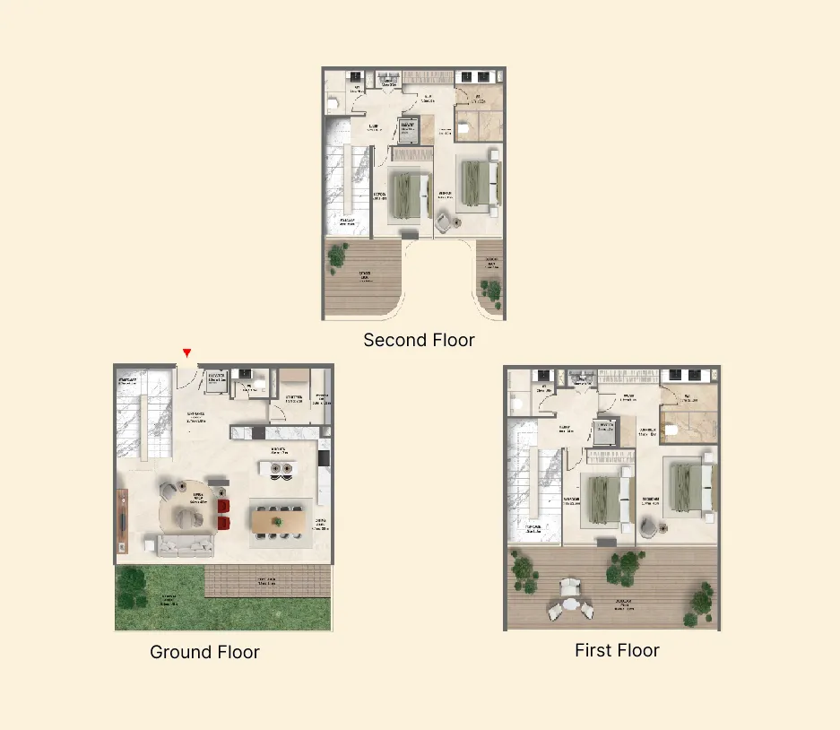 4 bedroom Townhouse floor plan at The Tides