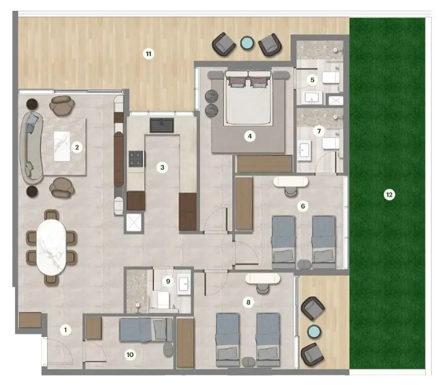 3 bedroom Apartments floor plan at Parkgreen Residences