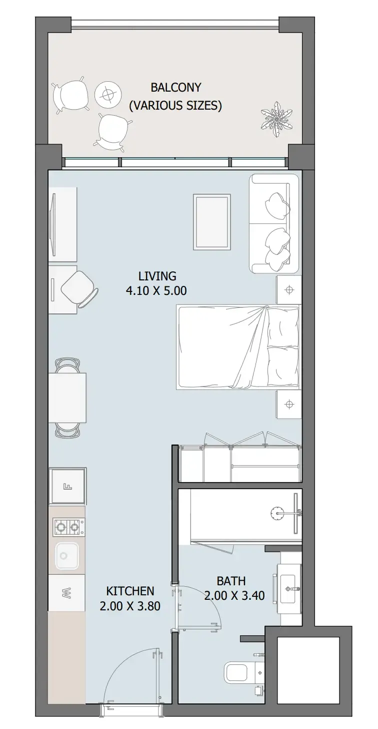 0 bedroom Apartments floor plan at Oceana