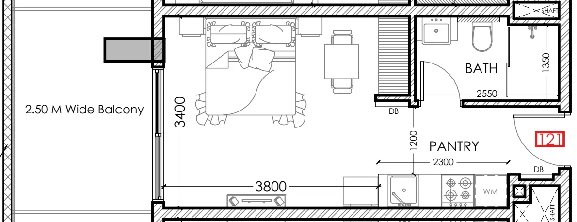 0 bedroom Apartments floor plan at Al Haseen Residences 5