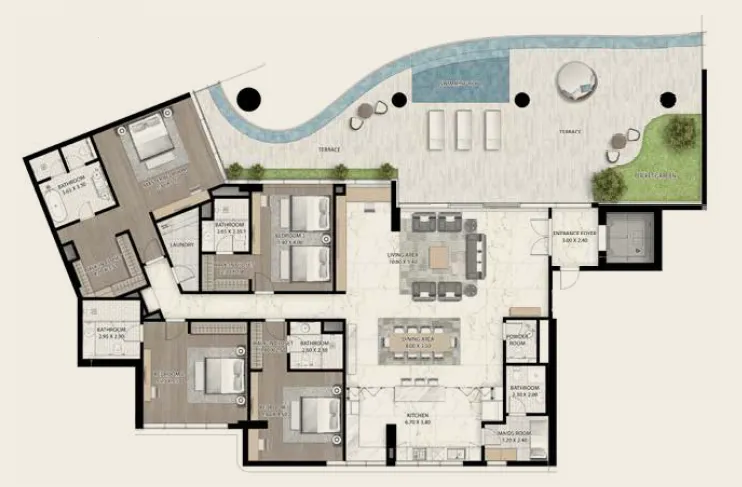 4 bedroom Apartments floor plan at Cavalli Couture