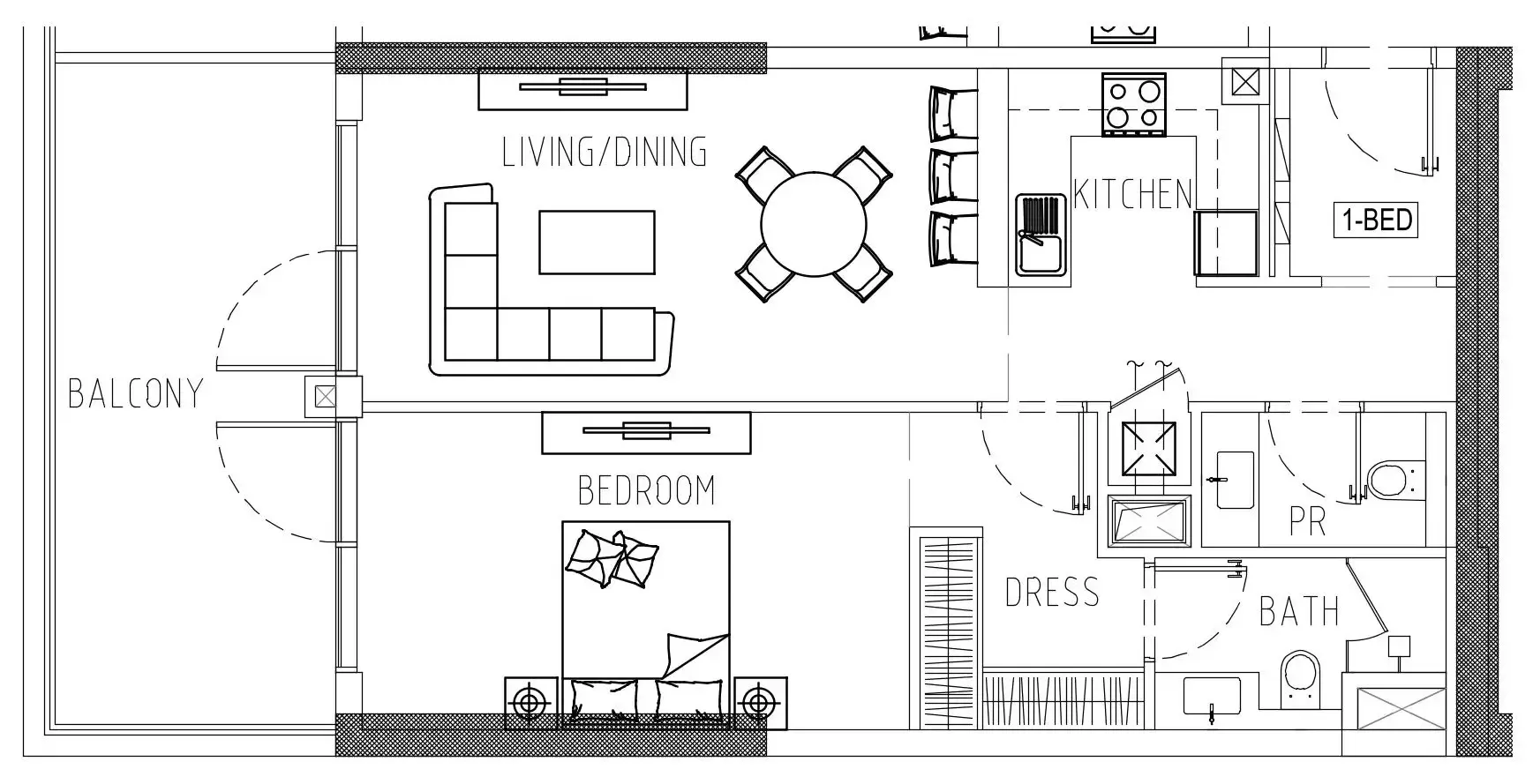 1 bedroom Apartments floor plan at Damac Riverside Views