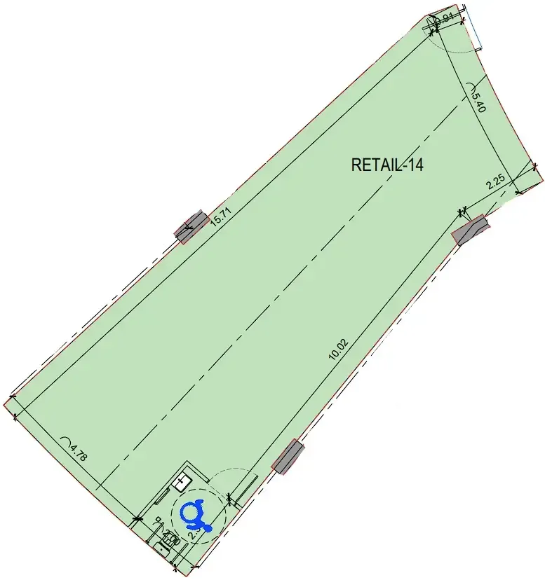  bedroom Retail floor plan at Binghatti Skyflame