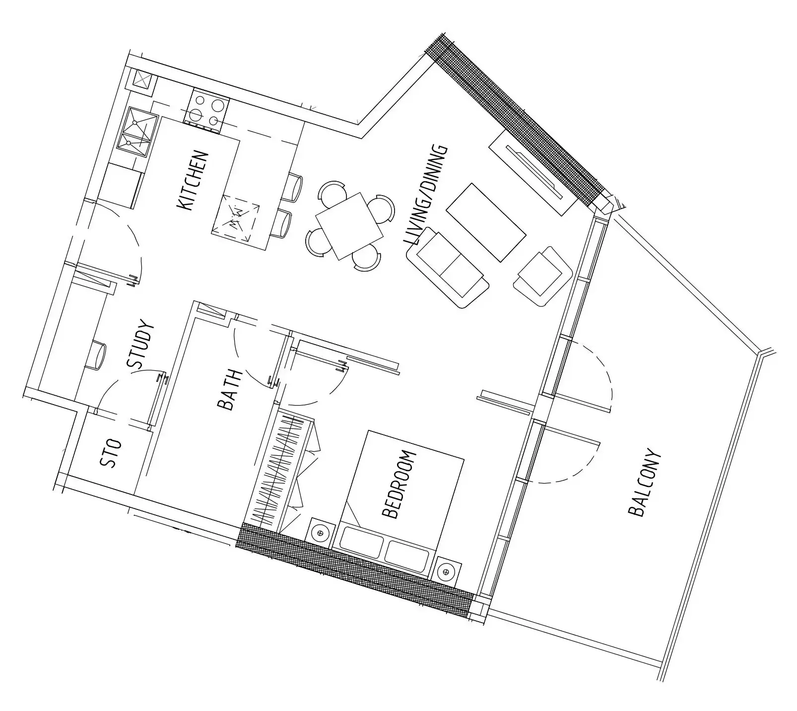 1 bedroom Apartments floor plan at Damac District