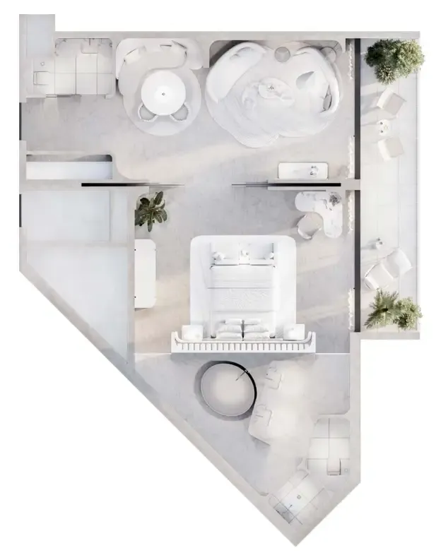 1 bedroom Apartments floor plan at Artist Hotel