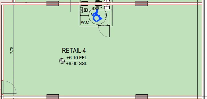  bedroom Retail floor plan at Binghatti Flare