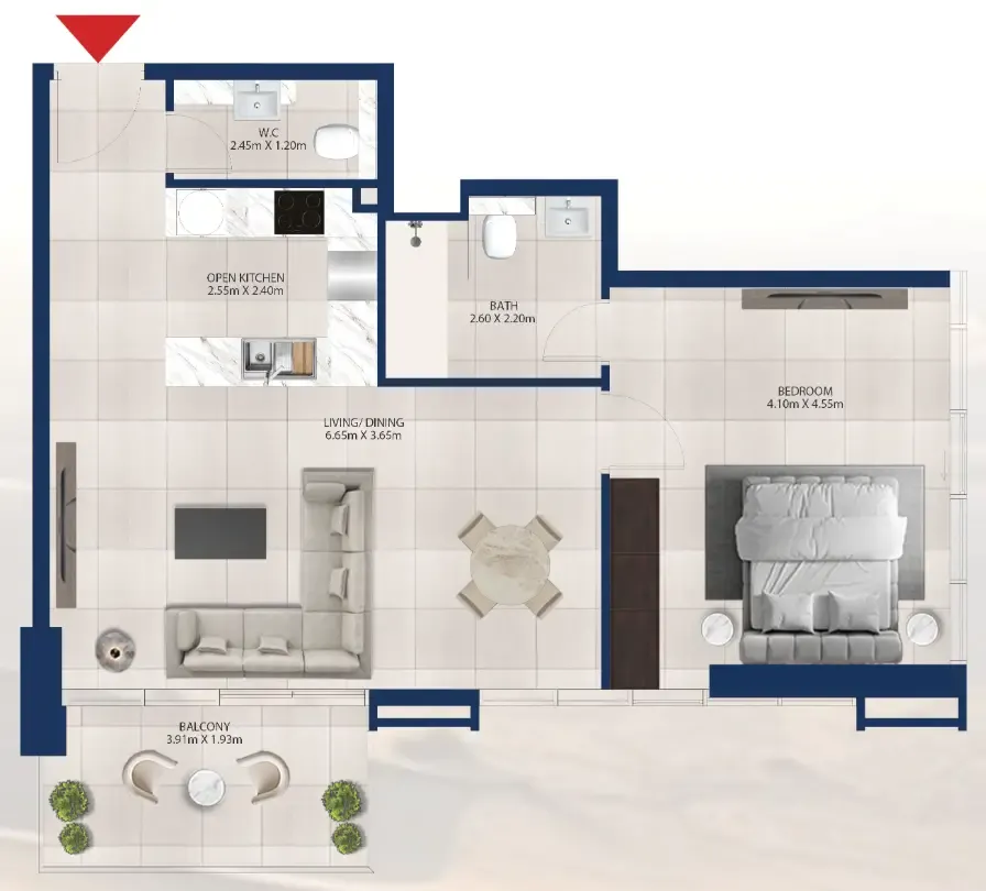 1 bedroom Apartments floor plan at Al Vista