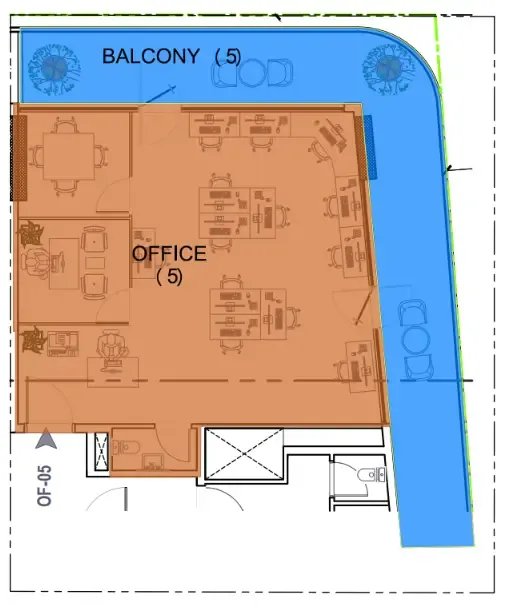  bedroom Office floor plan at Celesto 4